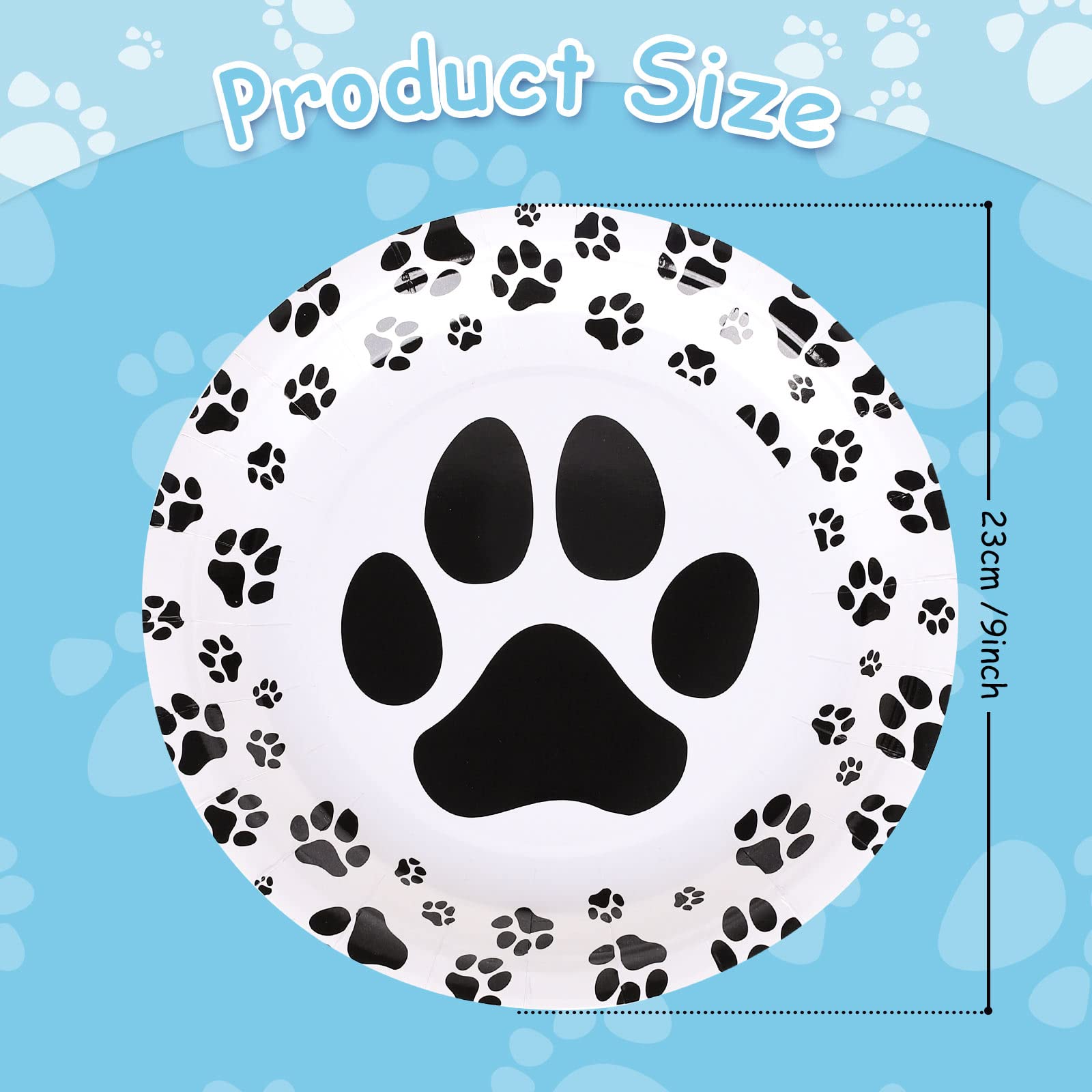 Amazon.co.jp: Whaline(ワライン) 犬の足跡ペーパープレート 使い捨て